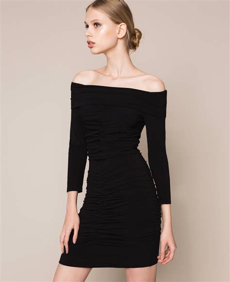 Vestido de tubo de punto milano in Negro for Women